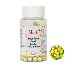 Load image into Gallery viewer, Glint Dual Tone Pearl Balls for Cake Decoration ( 7mm ) ( Yellow &amp; Green ), 75g | Dual Colour Cake Sprinkle For Cake Decoration | 75g
