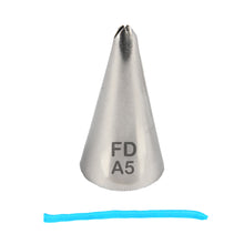 Load image into Gallery viewer, FineDecor Piping Tip, Stainless Steel Icing Piping Nozzle Tip, Cake Decorating Tools Cream Puff Decor Pastry Icing Piping Tool for Baker, 1psc (A5)