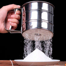 Load image into Gallery viewer, FineDecor Flour Sifter ( Big ), Stainless Steel Sifter for Baking, Double Layers Sifter, Powder Sugar Shaker with Hand Press Design FD 3306