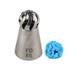 Load image into Gallery viewer, FineDecor Russian Piping Tip, Round Shape Cake Decoration Nozzle Cream Icing Tip Stainless Steel Nozzle Cream Puff Decor Pastry Icing Tool, 1 psc(E5)