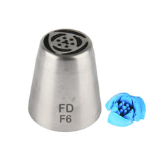 Load image into Gallery viewer, FineDecor Russian Piping Tip, Cake Decoration Nozzle Cream Icing Nozzle Tip Stainless Steel Nozzle Cream Puff Decor Pastry Icing Tool, 1psc (F6)