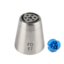 Load image into Gallery viewer, FineDecor Russian Piping Tip, Cake Decoration Nozzle Cream Icing Nozzle Tip Stainless Steel Nozzle Cream Puff Decor Pastry Icing Tool, 1psc (F7)
