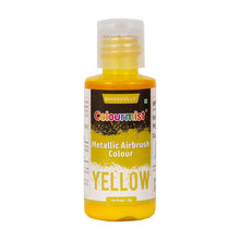 Load image into Gallery viewer, Colourmist Concentrated Vibrant Airbrush Metallic Food Colour (METALLIC YELLOW), 50g | Airbrush Colour For Cakes, Choclate, Fondant, Icing and more
