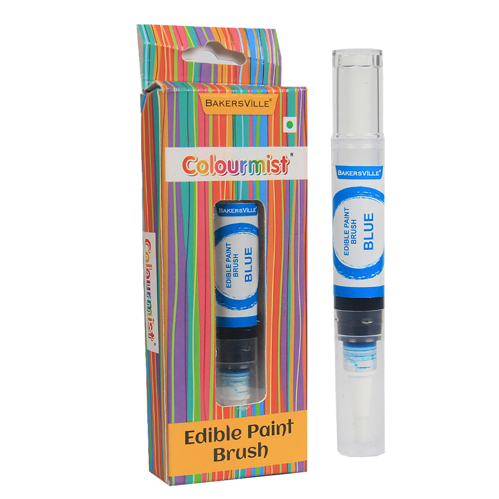 Colourmist Edible Paint Brush With Vibrant Colour Paint ( Blue ) | Food Colour Paint Brush For Dessert | 1pc