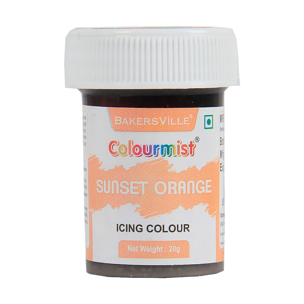 Colourmist Edible Icing Color ( Sunset Orange ), 20g | Food Colour For Cake Batter, Icing, Buttercream Frosting, Royal Icing | 20g