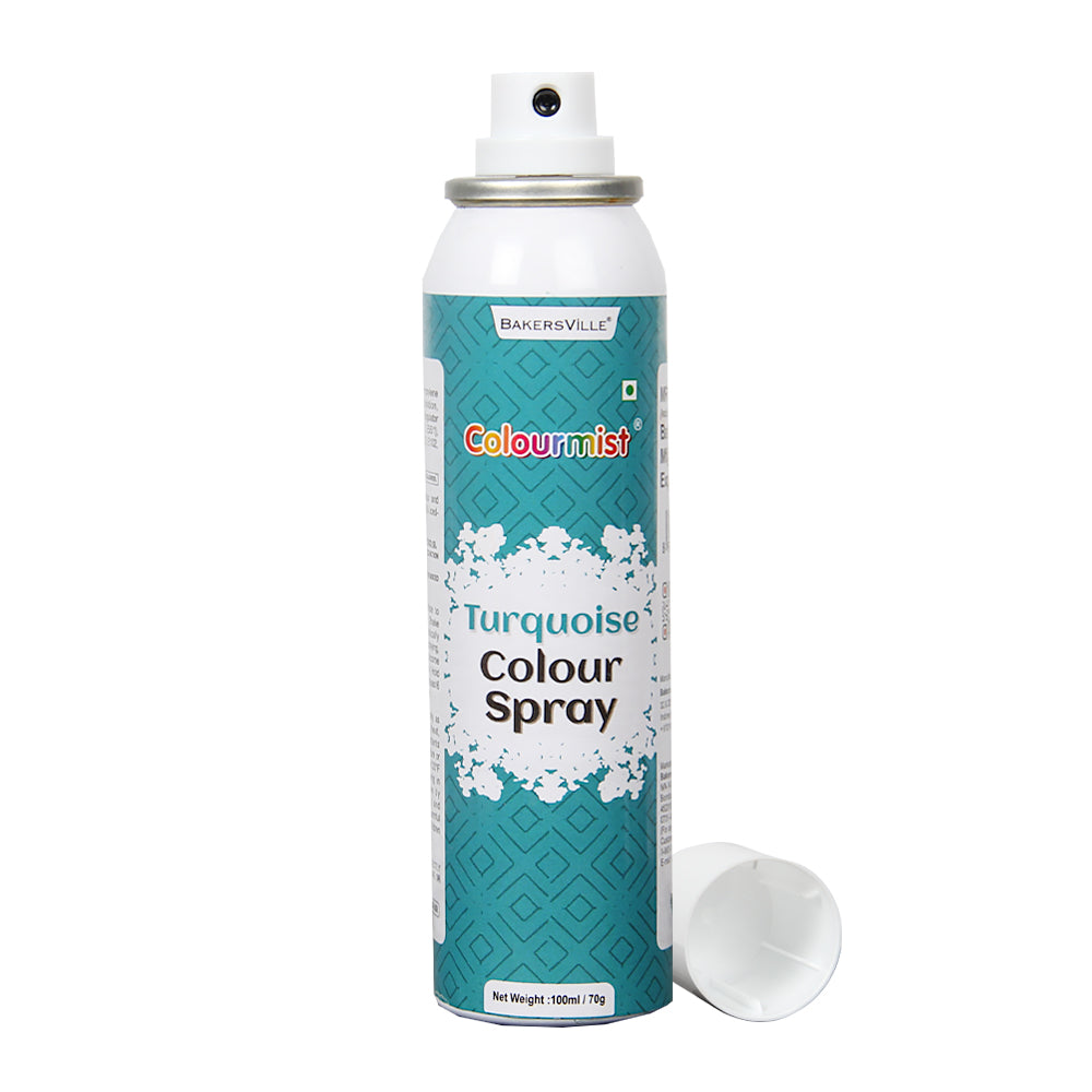 Colourmist Premium Colour Spray (Turquoise),100ml | Cake Decorating Spray Colour for Cakes, Cookies, Cupcakes Or Any Consumable For A Dazzling Effect
