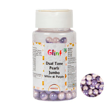 Load image into Gallery viewer, Glint Dual Tone Pearl Balls for Cake Decoration ( 7mm ) ( White & Purple ), 75g | Dual Colour Cake Sprinkle For Cake Decoration | 75g