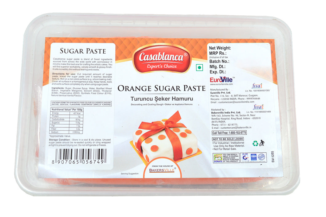 Casablanca Sugar Paste Orange , 1 Kg