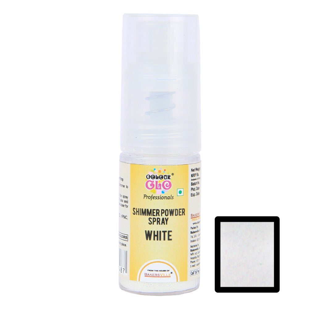 ColourGlo Edible Shimmer Powder Spray ( White ), 5g