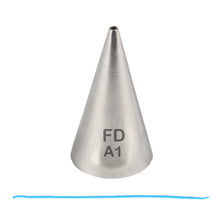 Load image into Gallery viewer, FineDecor Piping Tip, Stainless Steel Icing Piping Nozzle Tip, Cake Decorating Tools Cream Puff Decor Pastry Icing Piping Tool for Baker, 1psc (A1)