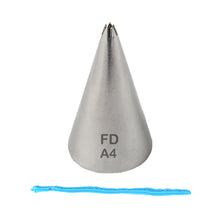 Load image into Gallery viewer, FineDecor Piping Tip, Stainless Steel Icing Piping Nozzle Tip, Cake Decorating Tools Cream Puff Decor Pastry Icing Piping Tool for Baker, 1psc (A4)