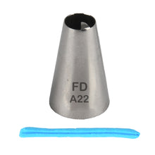 Load image into Gallery viewer, FineDecor Piping Tip, Stainless Steel Icing Piping Nozzle Tip, Cake Decorating Tools Cream Puff Decor Pastry Icing Piping Tool for Baker, 1psc (A22)