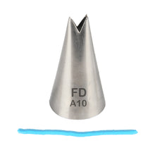 Load image into Gallery viewer, FineDecor Piping Tip, Stainless Steel Icing Piping Nozzle Tip, Cake Decorating Tools Cream Puff Decor Pastry Icing Piping Tool for Baker, 1psc (A10)