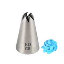 Load image into Gallery viewer, FineDecor Large Piping Tip, Stainless Steel Icing Piping Nozzle Tip, Cake Decorating Tools Cream Puff Decor Pastry Icing Tool for Baker, 1psc (C8)