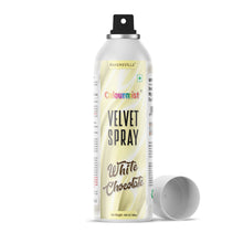 Load image into Gallery viewer, Colourmist Velvet Spray ( White Chocolate ), 400ml | Premium Cocoa Velvet Butter Spray Color for Frozen Dessets & Cakes | ( White Chocolate ) | 400ml