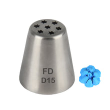 Load image into Gallery viewer, FineDecor Russian Piping Tip, Cake Decoration Nozzle Cream Icing Nozzle Tip Stainless Steel Nozzle Cream Puff Decor Pastry Icing Tool, 1psc (D15)