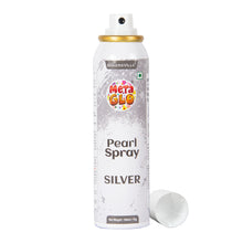 Load image into Gallery viewer, MetaGlo Edible Pearl Spray ( Silver ), 100ml | Cake Decorating Spray Colour for Cakes, Cookies, Cupcakes Or Any Consumable For A Dazzling Metallic Shimmer Effect, Silver
