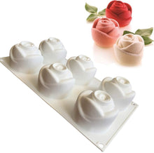 Load image into Gallery viewer, FineDecor Rose Flower Shape Silicone Mousse Cake Mould, 3D Baking Mould for Dessert,Pastry,Truffle,Pudding,Jelly,Cheesecake, FD 3170 (6 Cavity)