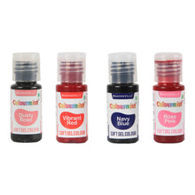 Load image into Gallery viewer, Colourmist Soft Gel Concentrated Color 20g each, Pack of 4(Dusty Rose, Vibrant Red, Navy Blue, Rose Pink), gel Colour For Fondant, Dessert, Baking
