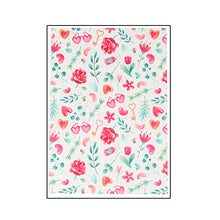 Load image into Gallery viewer, FooDecor Proffessionals Printed Edible Wafer Paper Sheets, Cake Decoration Sheet, Love Design Theme Dye Frosting Sheet, Cake Wrap, A4 Size - BV 3040
