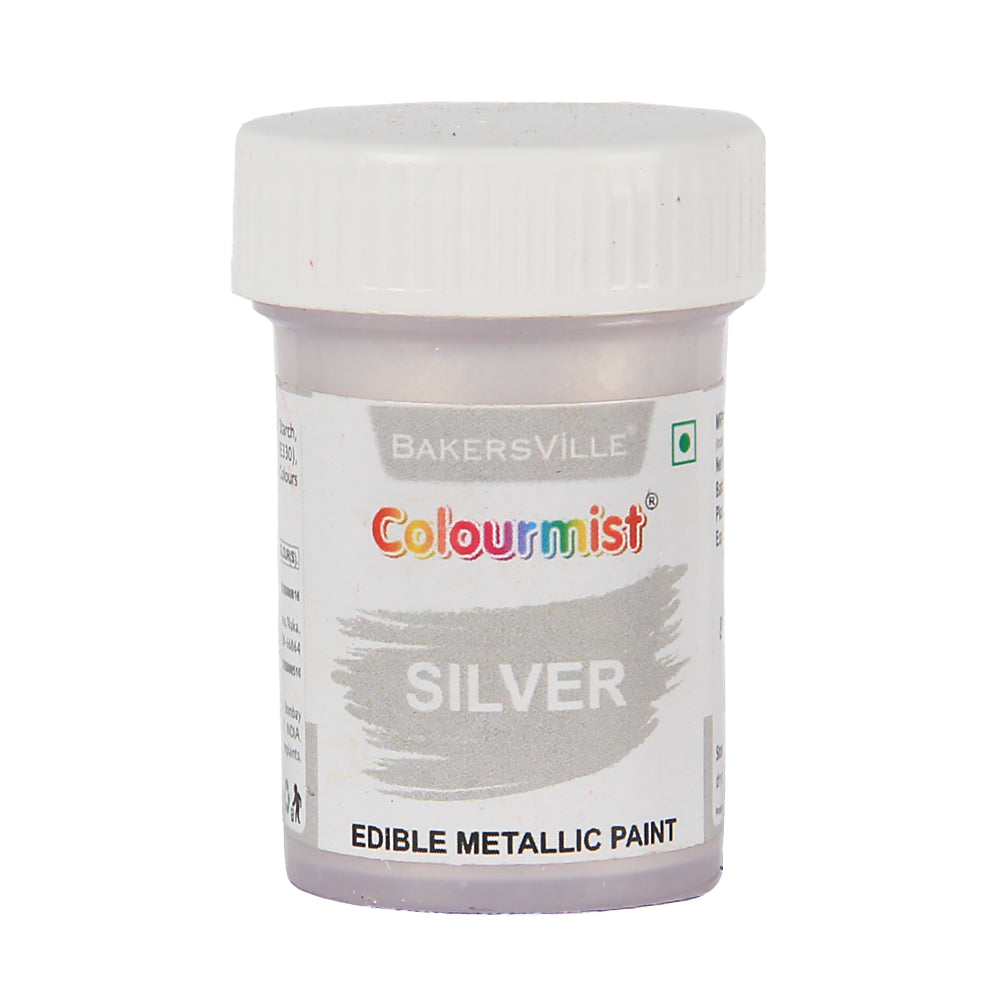 Colourmist Edible Metallic Paint (Silver), For Cake / Icing / Fondant / Craft, 20g