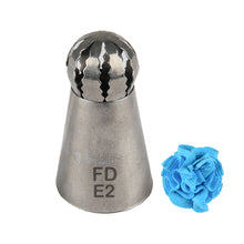 Load image into Gallery viewer, FineDecor Russian Piping Tip, Round Shape Cake Decoration Nozzle Cream Icing Tip Stainless Steel Nozzle Cream Puff Decor Pastry Icing Tool, 1 psc(E2)