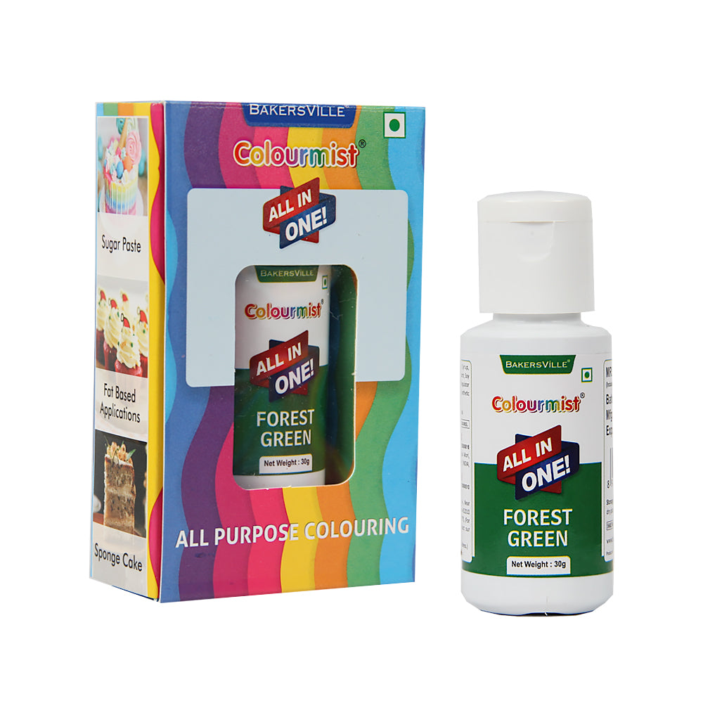Colourmist All In One Food Colour (Forest Green), 30g | Multipurpose Concentrated Color for Chocolates, Icing, Sweet, Fondant & for All Food Products