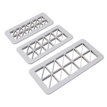 Load image into Gallery viewer, FineDecor Crossed Square Cookie Cutter Set / Fondant Embosser & Cutter - Geometric Cutter Set Half Square Shape, FD 3366