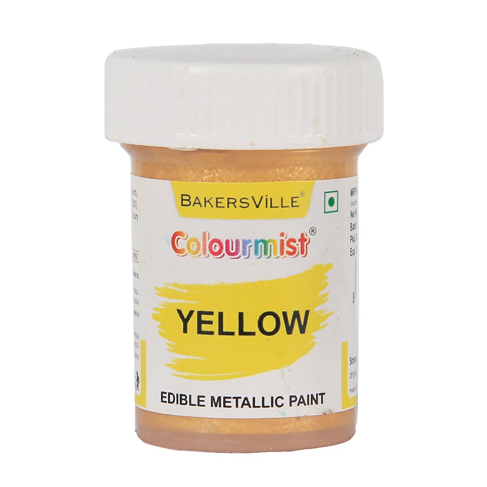 Colourmist Edible Metallic Paint (Yellow), For Cake / Icing / Fondant / Craft, 20g