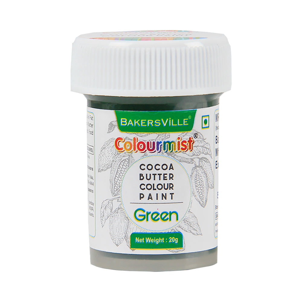 Colourmist Edible Cocoa Butter Colour Paint ( Green ), 20g | Cocoa Butter Color Paint For Chocolate, Icing, Airbrush, Gumpaste | Green, 20g