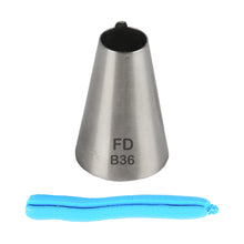 Load image into Gallery viewer, FineDecor Large Piping Tip, Stainless Steel Icing Piping Nozzle Tip, Cake Decorating Tools Cream Puff Decor Pastry Icing Tool for Baker, 1psc (B36)