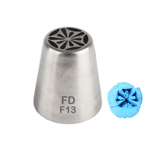 Load image into Gallery viewer, FineDecor Russian Piping Tip, Cake Decoration Nozzle Cream Icing Nozzle Tip Stainless Steel Nozzle Cream Puff Decor Pastry Icing Tool, 1psc (F13)