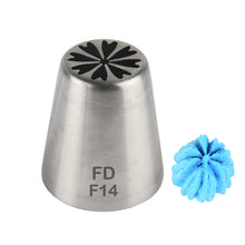 Load image into Gallery viewer, FineDecor Russian Piping Tip, Cake Decoration Nozzle Cream Icing Nozzle Tip Stainless Steel Nozzle Cream Puff Decor Pastry Icing Tool, 1psc (F14)