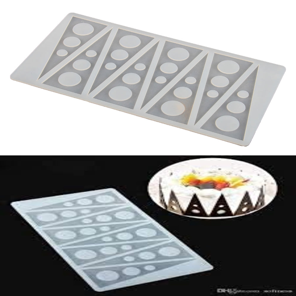 FineDecor Triangle Shape Chocolate Garnishing Sheet For Chocolate And Cake Decoration With 3 Dots Design Silicone Garnishing Mould (8 Cavity),FD 3358