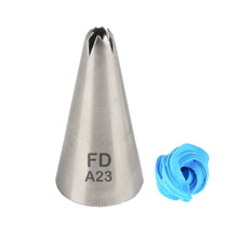 Load image into Gallery viewer, FineDecor Piping Tip, Stainless Steel Icing Piping Nozzle Tip, Cake Decorating Tools Cream Puff Decor Pastry Icing Piping Tool for Baker, 1psc (A23)