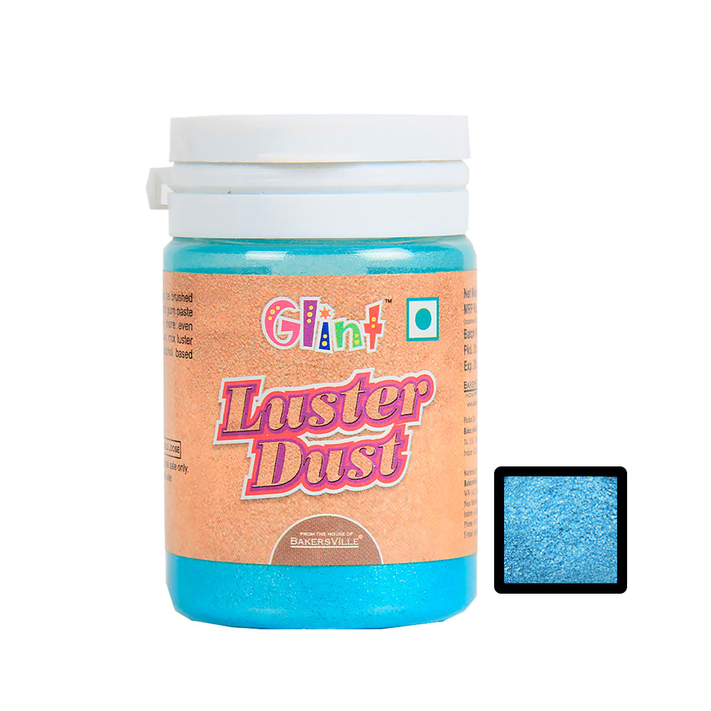 Glint Edible Luster Dust (Turquoise), 10g, Pearl Dust, Edible Sparkle Dust, Edible Product for Cake Decor, Glittering Shiner Dust, Turquoise - 10g