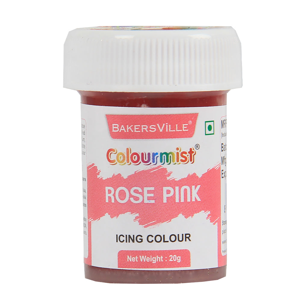 Colourmist Edible Icing Color ( Rose Pink ), 20g | Food Colour For Cake Batter, Icing, Buttercream Frosting, Royal Icing | 20g