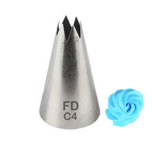 Load image into Gallery viewer, FineDecor Large Piping Tip, Stainless Steel Icing Piping Nozzle Tip, Cake Decorating Tools Cream Puff Decor Pastry Icing Tool for Baker, 1psc (C4)