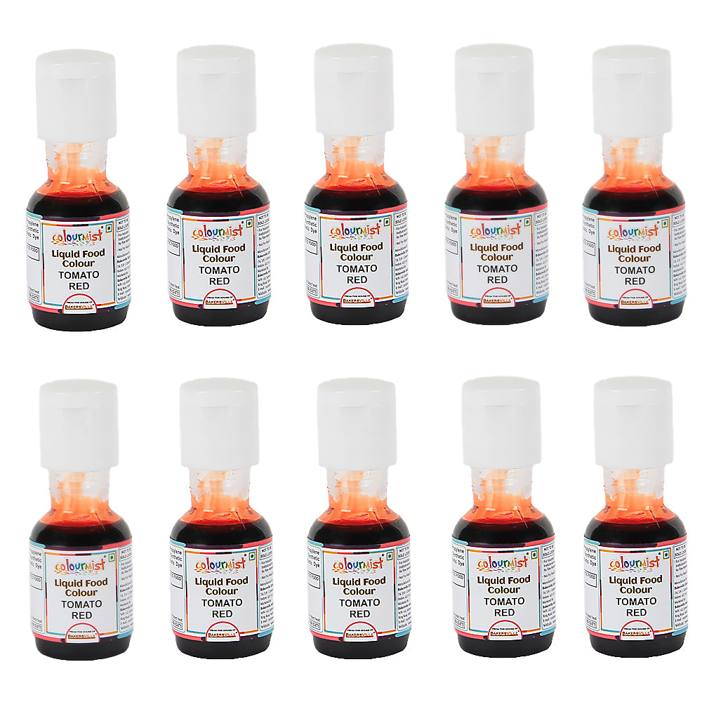 Colourmist Liquid Food Colour (Tomato Red), 200g (20 Gm X 10 Bottles)