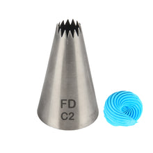 Load image into Gallery viewer, FineDecor Large Piping Tip, Stainless Steel Icing Piping Nozzle Tip, Cake Decorating Tools Cream Puff Decor Pastry Icing Tool for Baker, 1psc (C2)