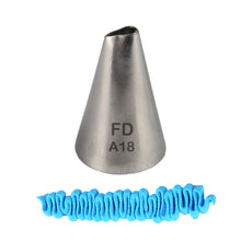 Load image into Gallery viewer, FineDecor Piping Tip, Stainless Steel Icing Piping Nozzle Tip, Cake Decorating Tools Cream Puff Decor Pastry Icing Piping Tool for Baker, 1psc (A18)