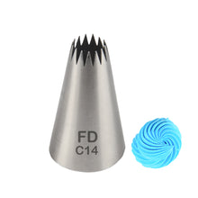 Load image into Gallery viewer, FineDecor Large Piping Tip, Stainless Steel Icing Piping Nozzle Tip, Cake Decorating Tools Cream Puff Decor Pastry Icing Tool for Baker, 1psc (C14)