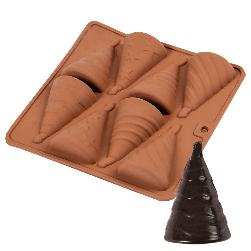FineDecor Silicone Mould Diwali Crackers Shape Mould | Candy Mould | Jelly Mould | Baking Silicon Bakeware Mold (8 Cavity) - FD 3525