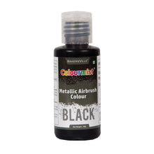 Load image into Gallery viewer, Colourmist Concentrated Vibrant Airbrush Metallic Food Colour (METALLIC BLACK), 50g | Airbrush Colour For Cakes, Choclate, Fondant, Icing and more
