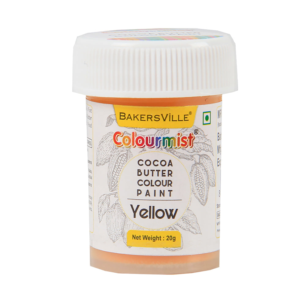 Colourmist Edible Cocoa Butter Colour Paint ( Yellow ), 20g | Cocoa Butter Color Paint For Chocolate, Icing, Airbrush, Gumpaste | Yellow, 20g