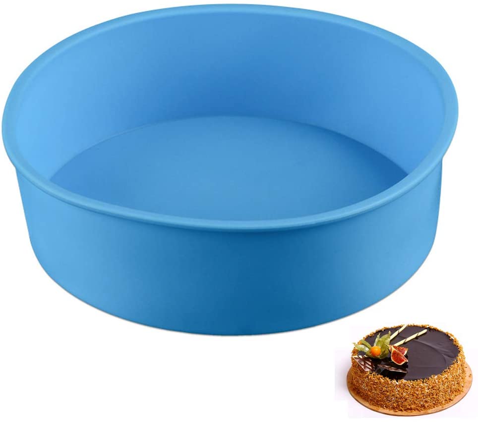 FineDecor Round Silicone Non Stick Cake Pan, Bread and Loaf Tins, Moulds Pan for Cakes,Loaves, Breads, Pie, Pancakes, Pizza and Lasagna (FD 3187)