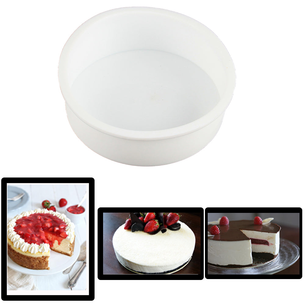 FineDecor Round Shape Silicone Mousse Cake Mould, Non-stick Round Shape Silicone Mould Tray for Baking, Dessert, Biscuit and Soap - FD 3180