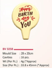 Load image into Gallery viewer, Foodecor BirthDay Theme Decorative Transfer Mould (Pack of 2) - BV 3258