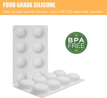 Load image into Gallery viewer, FineDecor Semi Sphere Shape Silicone Mousse Cake Mould, 3D Silicone Baking Mould, Dessert Mould for Pastry Chocolate Truffle, FD 3166 (8 Cavity)