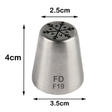 Load image into Gallery viewer, FineDecor Russian Piping Tip, Cake Decoration Nozzle Cream Icing Nozzle Tip Stainless Steel Nozzle Cream Puff Decor Pastry Icing Tool, 1psc (F19)
